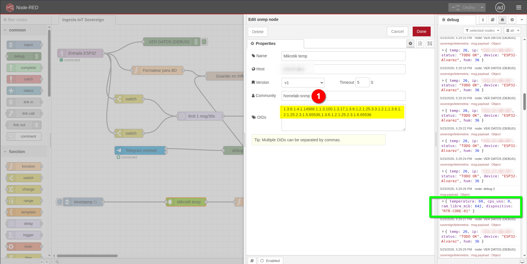 Integración SNMP